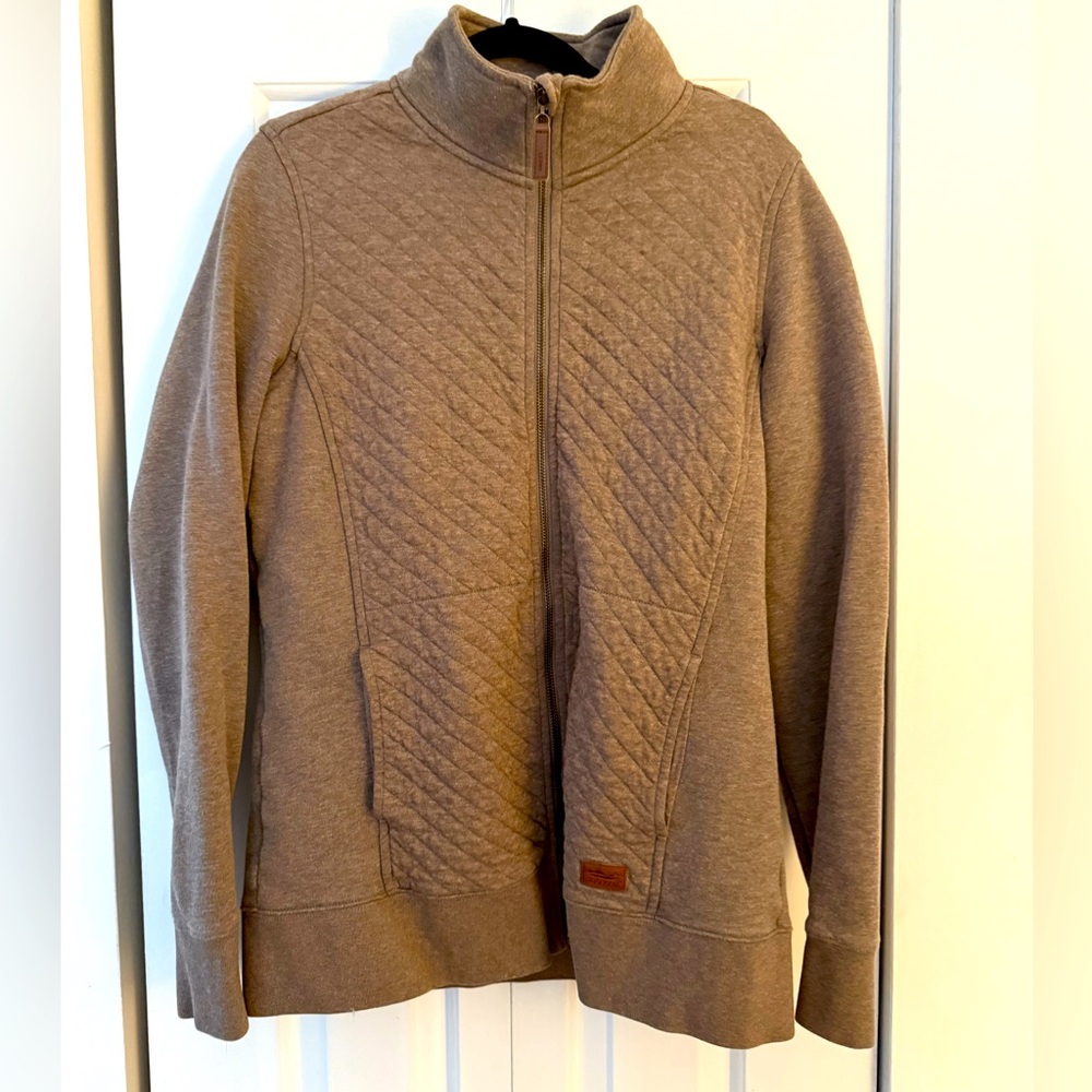 Brown Quilted Zip-Up Jersey Jacket L.L. Bean